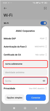 Login e Senha