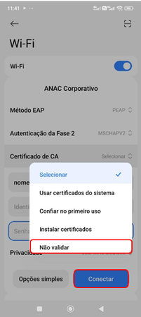 Não validar