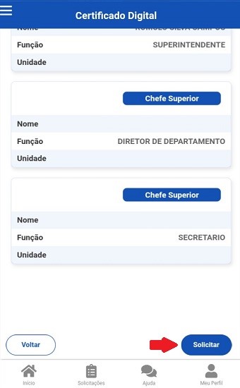 Token Solicitação