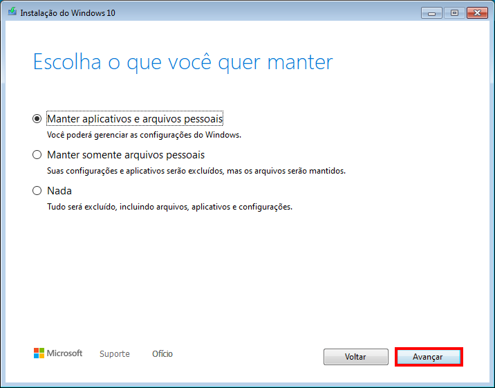 Instalação do Windows 10